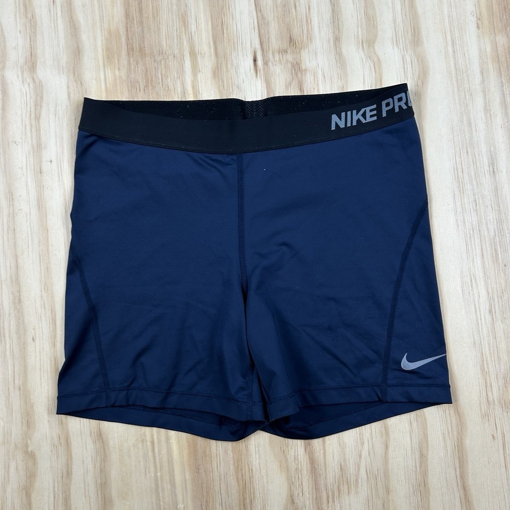 Nike Pro Women's XL Blue Compression Shorts 5" Inseam Athletic Workout Running